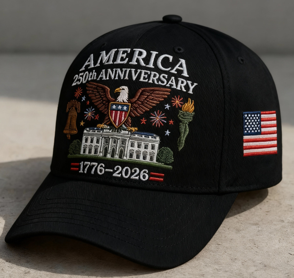 Nuevo sombrero de impresión transfronteriza para hombres hace viejos sombreros de béisbol retro Europeos y estadounidenses 250 años conmemorativo sombrero de lengua de lazo
