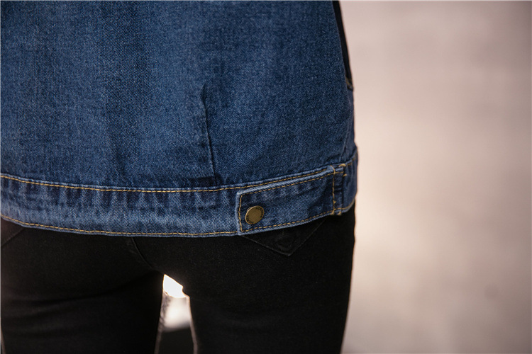 595g Weight Denim Jacket Outerwear Type Long Sleeve Sleeve Length Single Breasted Placket Type Denim Fabric Type Regular Top Length Coat Tops Type Casual, Daily Occasion Turndown, Hooded Neckline Loose Fit Type Color Block Pattern Spring, Autumn Season Women's Gender Printing Design Streetwear Style Women's Streetwear Color Block Printing Single Breasted Coat Denim Jacket 9