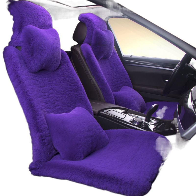 L7J 겨울 봉제 자동차 쿠션 두꺼운 자동차 쿠션 토끼 헤어 여성 따뜻한 순수한 양모 쿠션 양모 시트 짧은 양모 시트