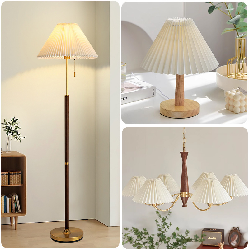 Table Lamp Fabric Pleated Lampshade Ins Style Chandelier Lampshade Bedside Accessories Jewelry Hotel Night Lampshade Manufacturer
