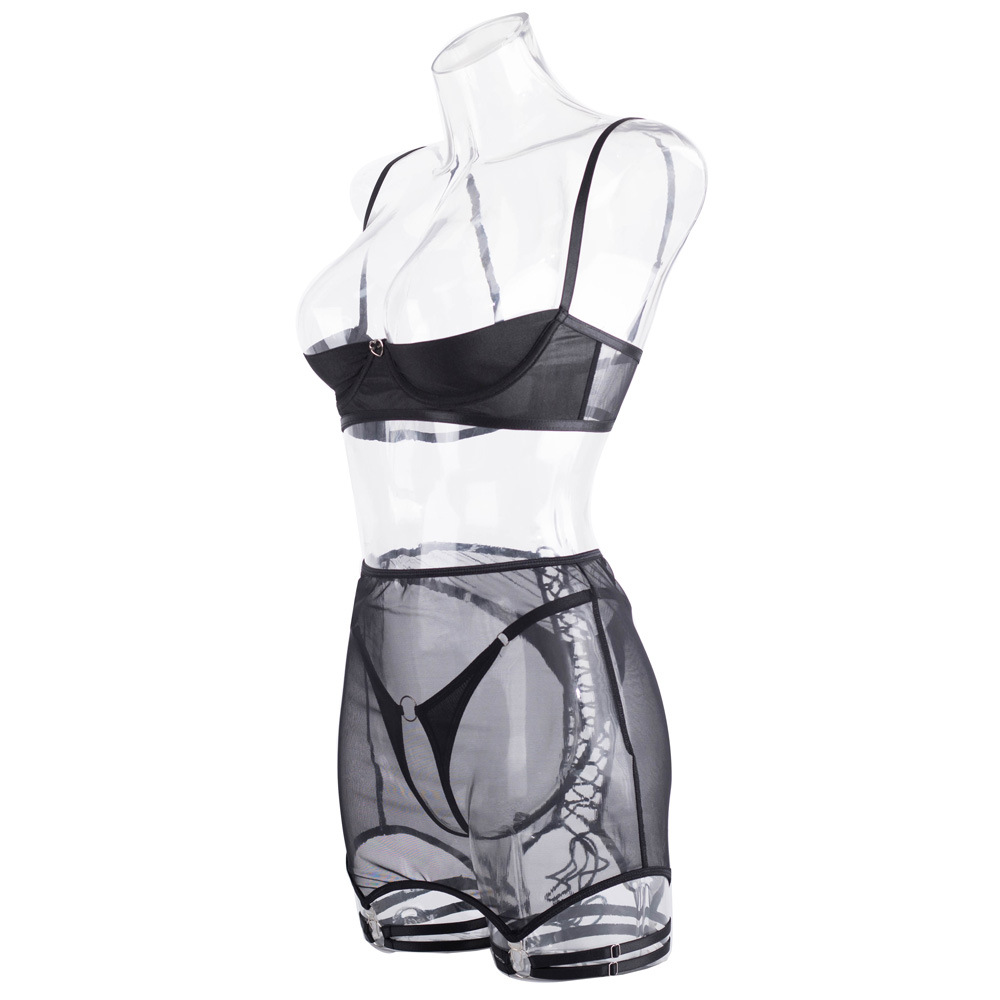 Black Lace Sheer Bodysuit Image 14