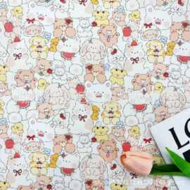 40支府绸全棉数码印花布卡通纯棉水洗棉布婴童家居服面料睡衣布料