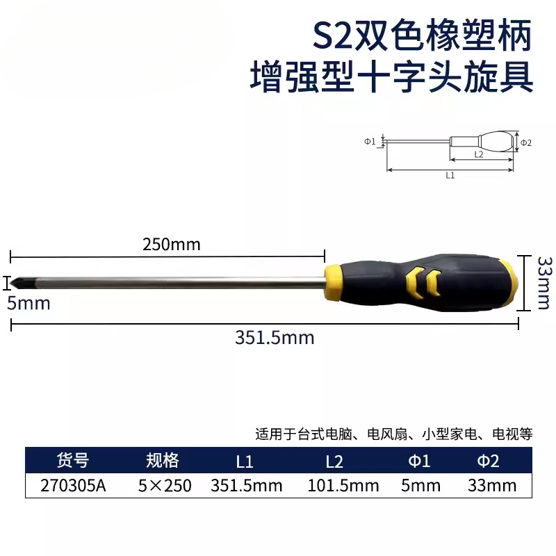 Gran Muralla Seiko cruzada destornillador industrial mejorado mango de goma y plástico con tornillo magnético lote de electricista doméstico decoración