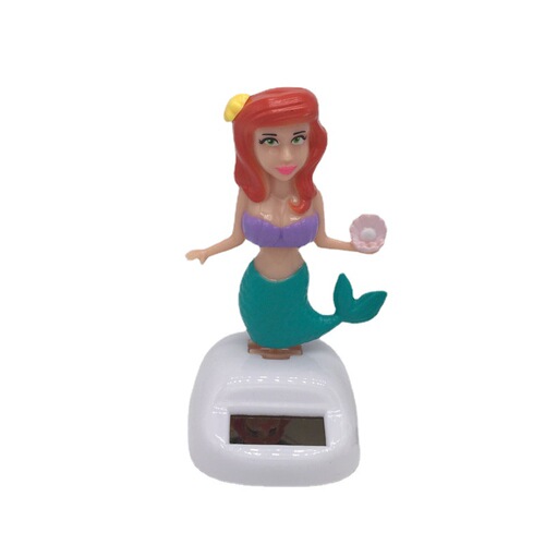 Internet celebrity solar car ornaments car accessories cartoon bobblehead doll creative mermaid gifts wholesale