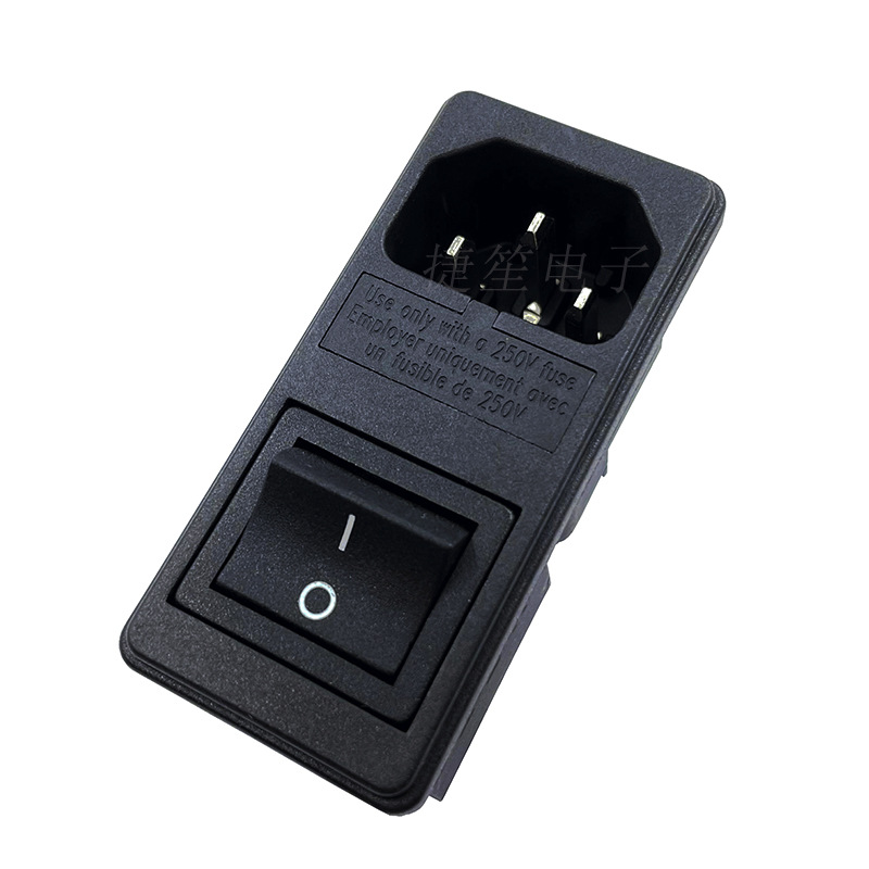 医疗器械AC双保险ac插座带船型开关三合一带双保险电源插座卡扣式