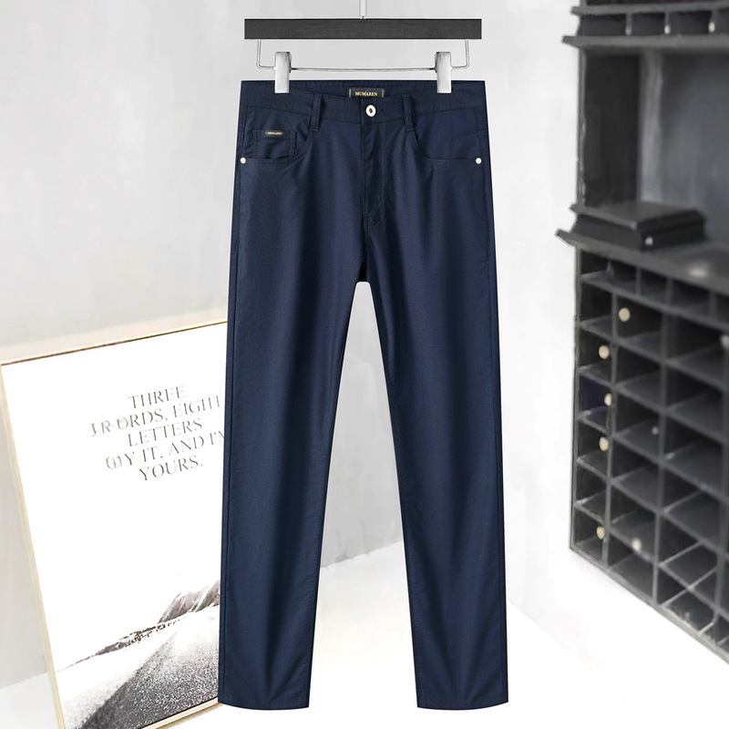 Tencel Modal Men's Casual Pants Summer Thin Business Loose Straight Trousers Slightly Stretch Long Pants