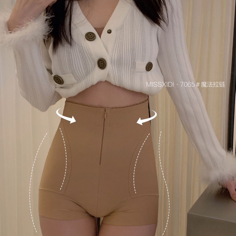 7065 Original Magic Zipper Strong Shaping Tummy Control Body Shaping Double-Layer Compression Postpartum Butt Lifting Panties