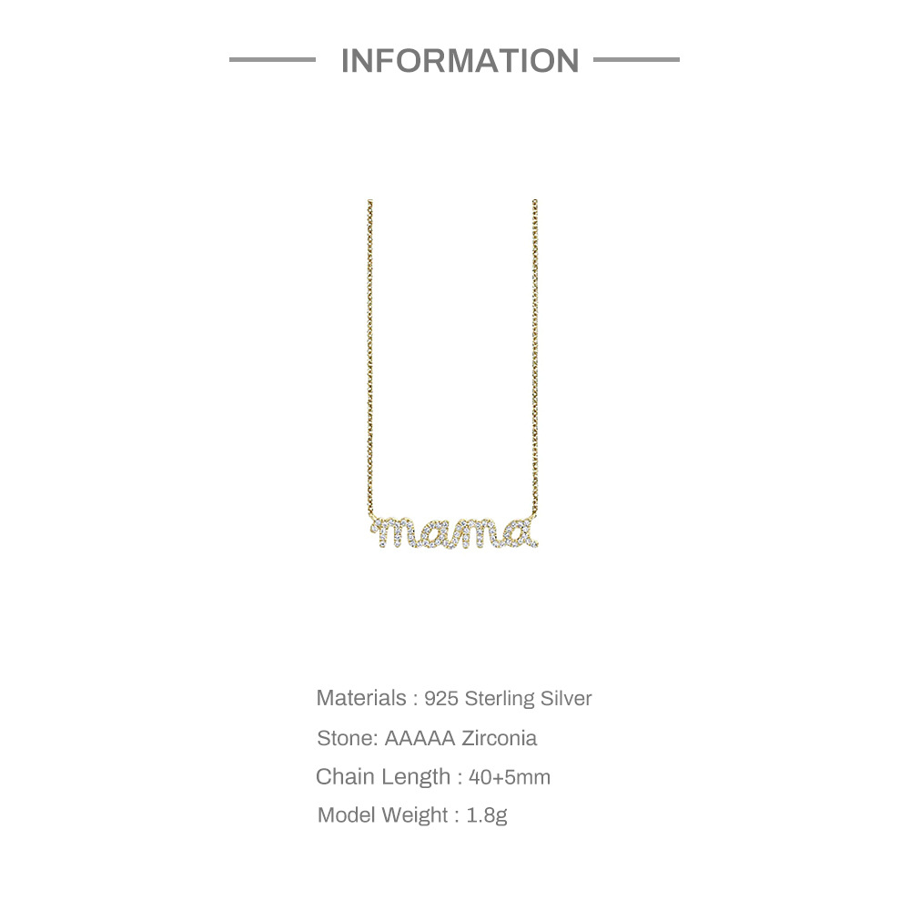 10g Weight Rhinestones Inlay Material Necklace Classification 1 Piece Quantity 1 Piece 925 Sterling Silver Letter Rhinestones Necklace