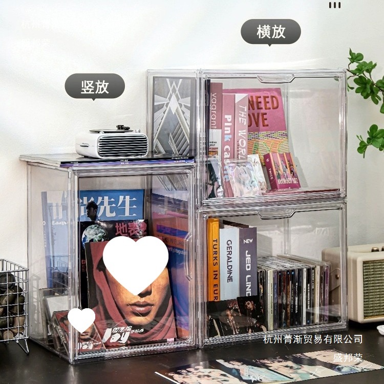 专辑收纳盒防尘cd光碟展示架框刘艳芬磁带唱片收藏亚克力柜透明箱