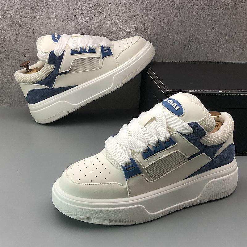 Little White 2024 Summer New Breathable Mesh Thick Sole Elevated Sports and Casual Board with Internet Red Same Style_voghion.com