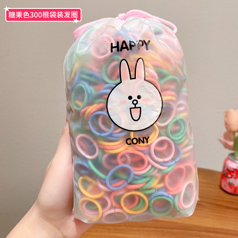 300 piezas de la banda de goma elástica de los niños no duele el pelo del bebé lazo del pelo del pulgar banda de pelo