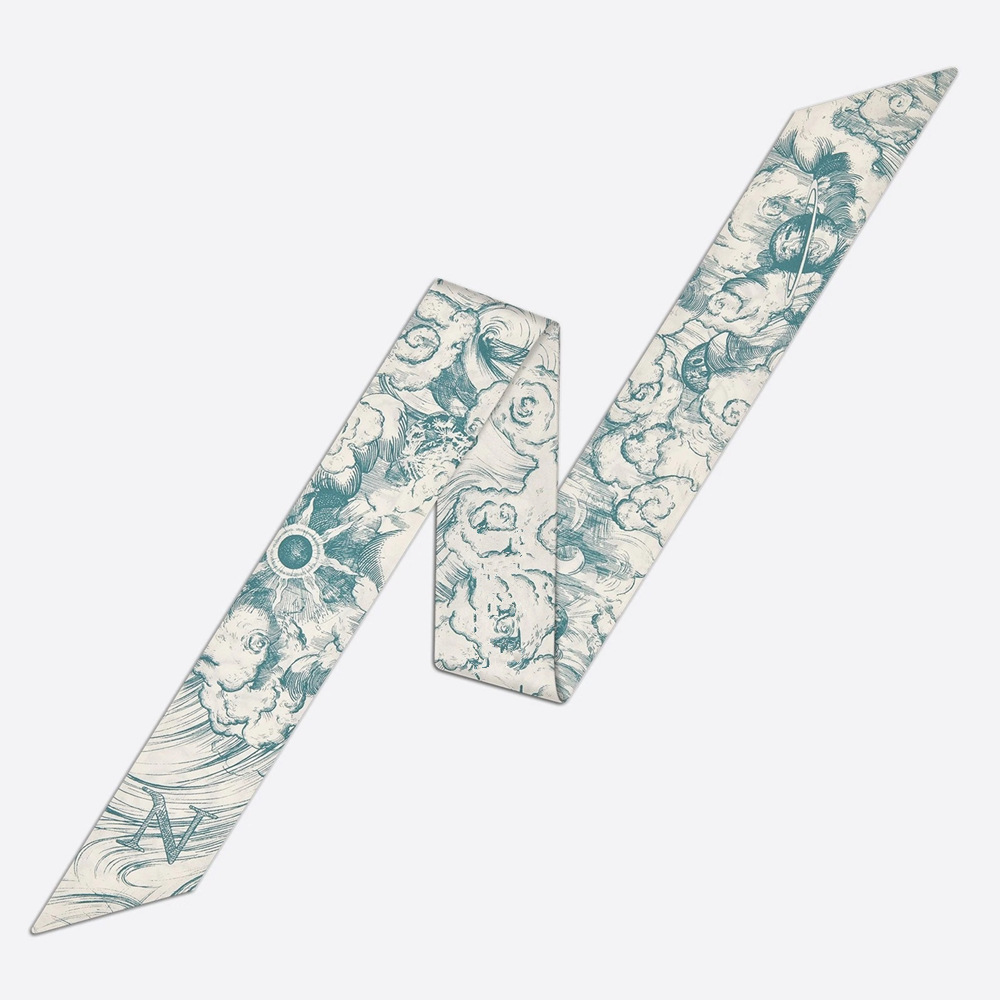 20g Weight Silk Scarf Classification Daily Occasion Silk Material Letter Pattern All Seasons Season Women'S Gender Printing Design Fashion Style Women's Fashion Letter Silk Printing Silk Scarves 18