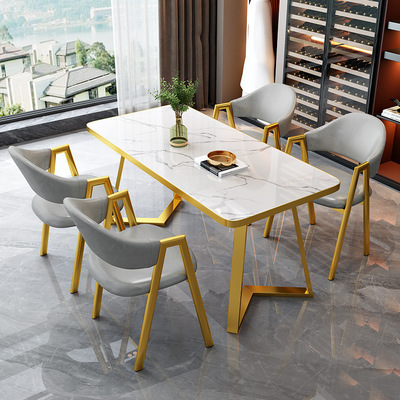 Café Negotiate Tables and chairs combination Front The reception modern dining table and chair Tea shop rectangle Table