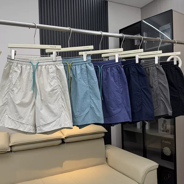 Outdoor Mountain-Style Summer Color-Block Drawstring Quick-Dry Shorts for Men and Women, Lightweight Breathable Casual Sports Shorts