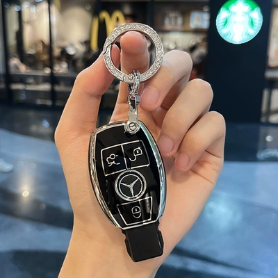 Car key bag: Protective Case Cla Diamond Style - black-key-cover-diamond-ring