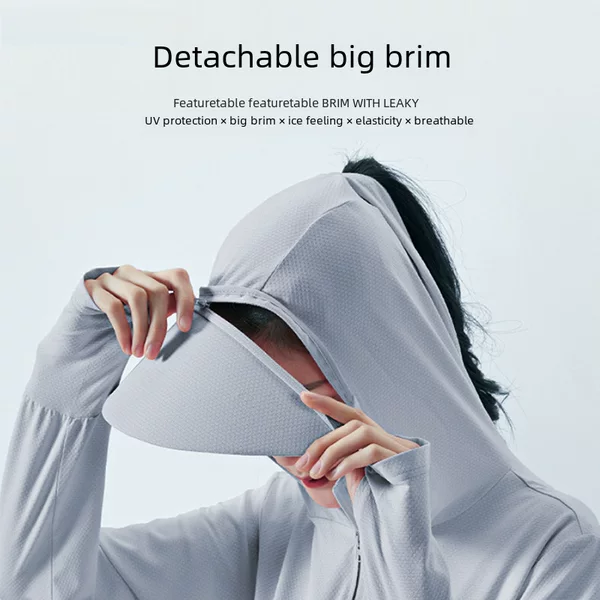 Removable brim sunscreen clothing women UPF50 + Ice Silk sunscreen clothing women Summer new breathable coat sunscreen clothing men