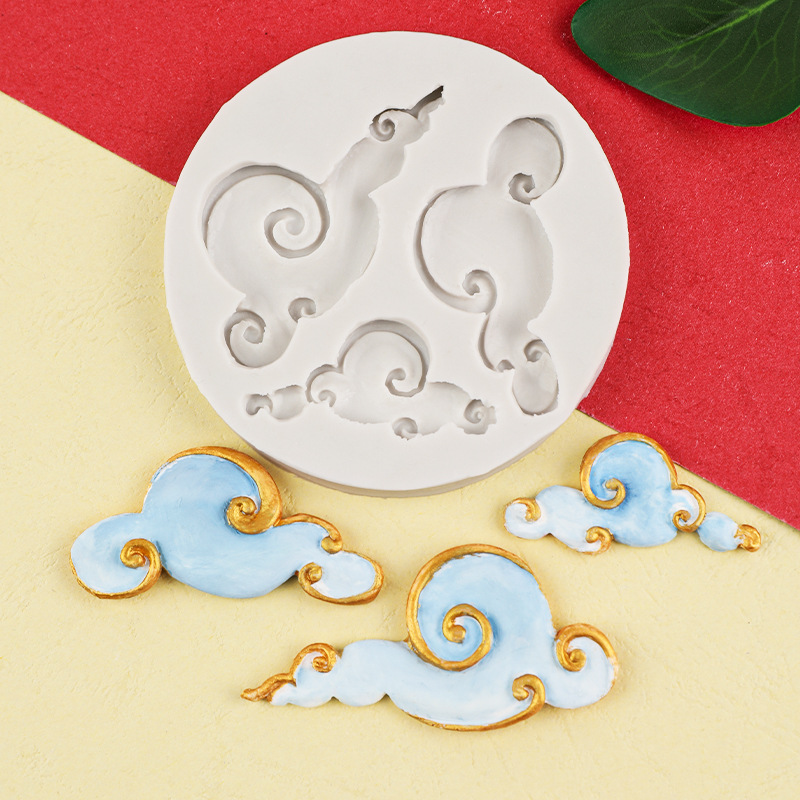 Estilo elegante chino Xiangyun fondant silicona molde pastel aromaterapia piedra decoración molde chocolate molde epoxi
