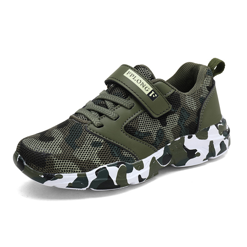 905 zapatos deportivos para niños campamento de verano entrenamiento militar zapatos de camuflaje antideslizante para estudiantes de malla transpirable suela suave