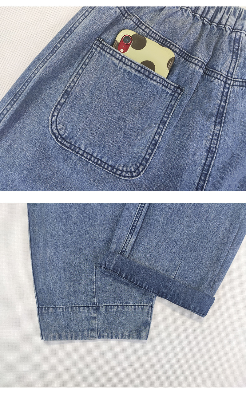 Dames denim jeans met elastische taille harlequin model losvallend_voghion.com
