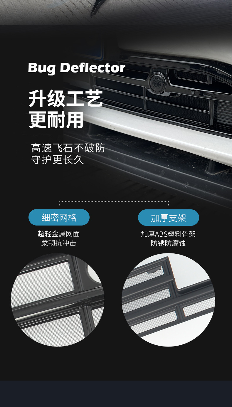 Suitable for Ford's new Mondeo, insect-proof mesh snap-on front grille radiator protection dustproof modification accessory