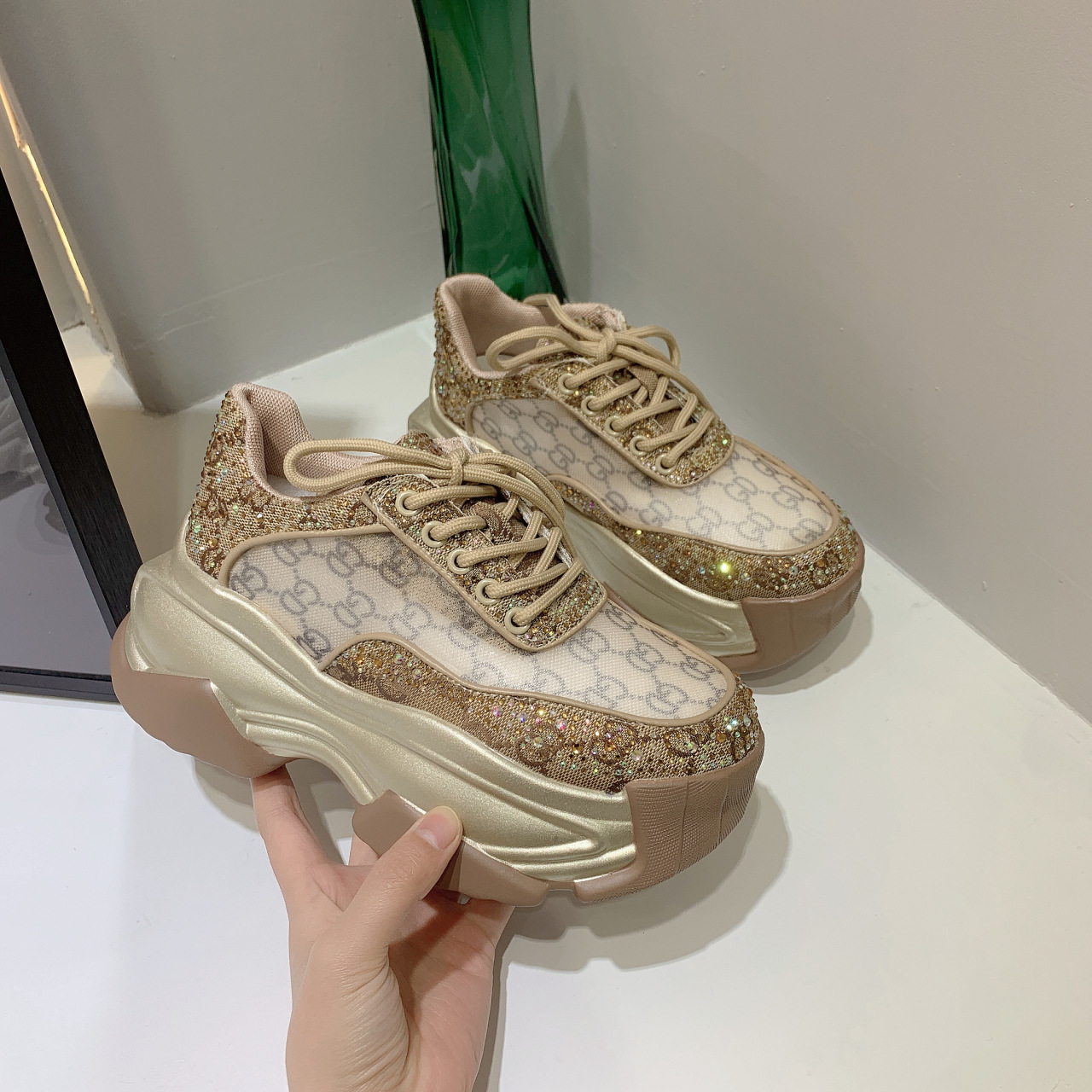 Hong Kong Style Korean Style Fried Street Dad Shoes, Thick Soles, Raised little children's shoes, 2023 spring new European sports trendy shoes_voghion.com