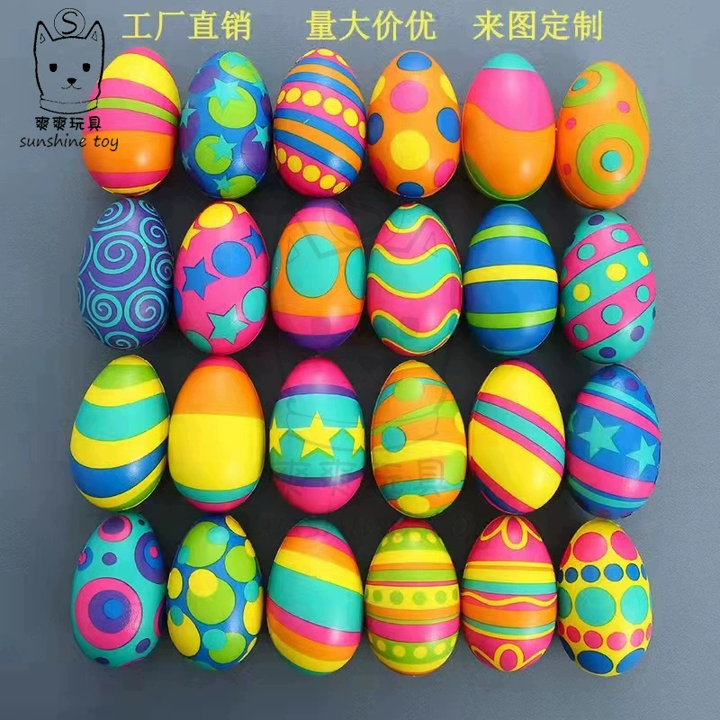 Горячая продажа через границы 6cm пасхальный pu яичный шарик давления впрыгает медленным отскоком декомпрессионная игрушка пузырь яйца puball