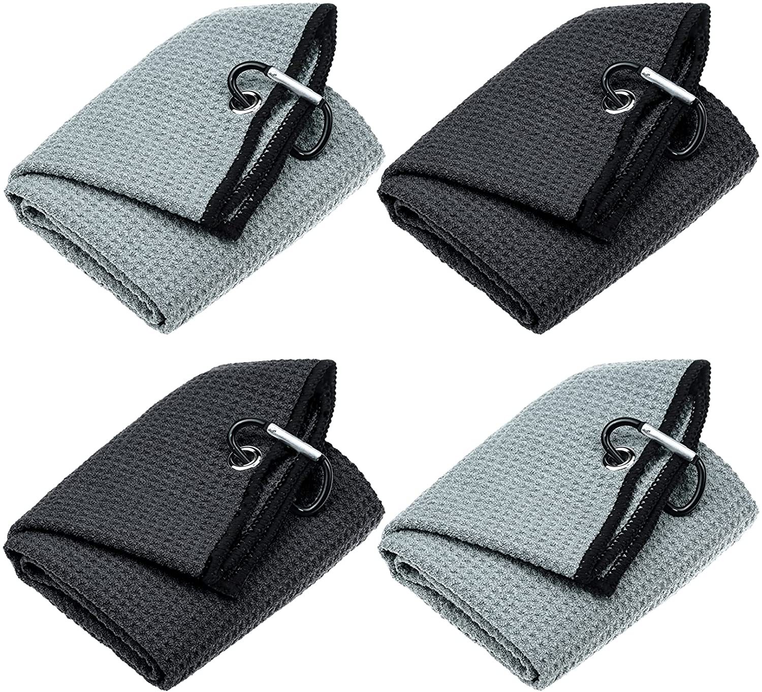 现货高尔夫毛巾挂钩纤维菠萝格华夫格毛巾磁扣亚马逊跨境电商代发