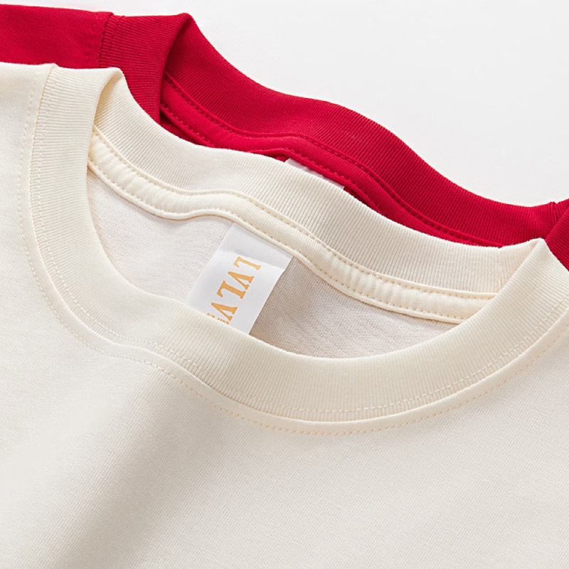 Ropa infantil de verano refrescante transpirable jardín de infantes de algodón cuello redondo manga corta personalizada camiseta de campamento de verano para niños logotipo personalizado