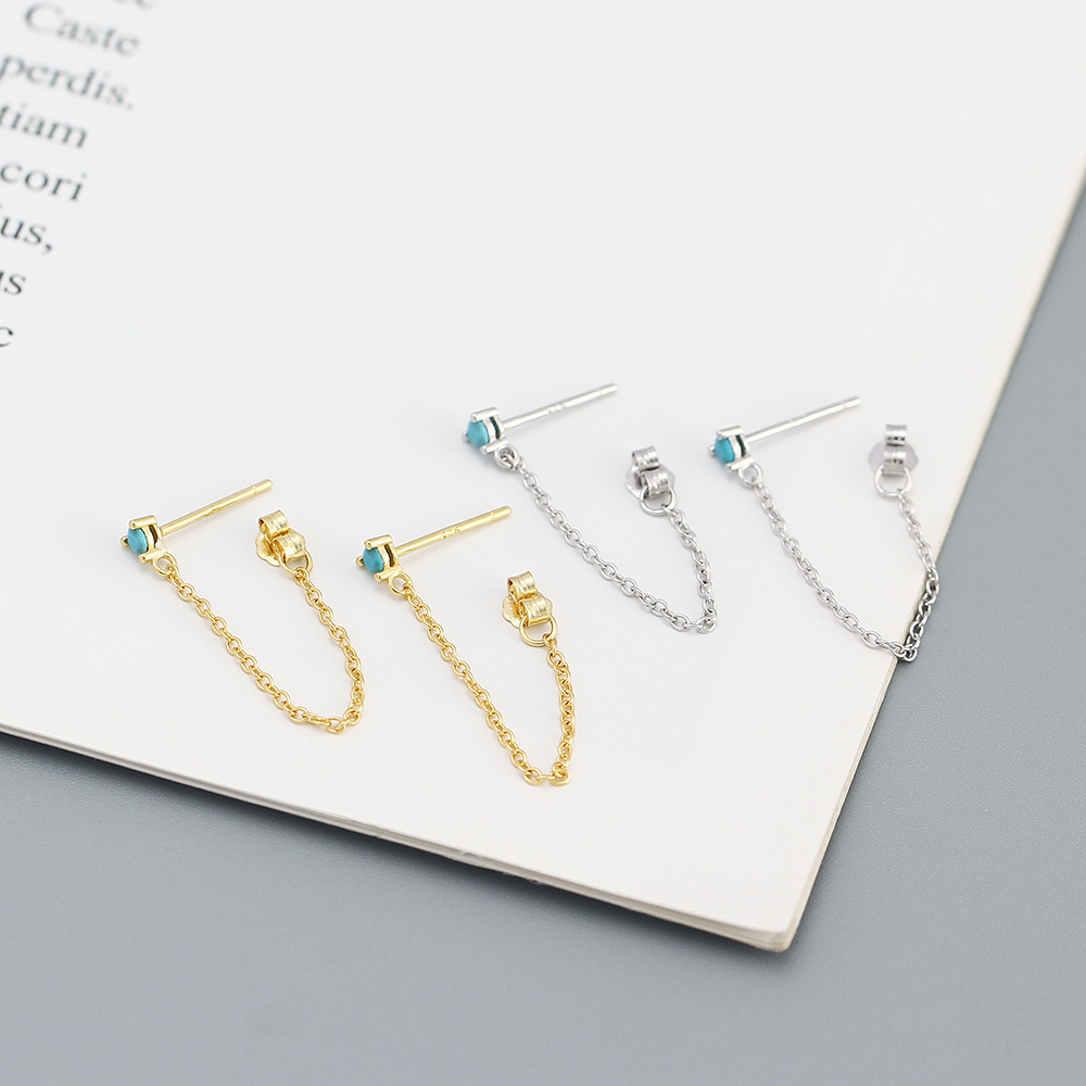 Shopping Occasion 1 Pair 925 Sterling Silver Zircon Geometric Drop Earrings