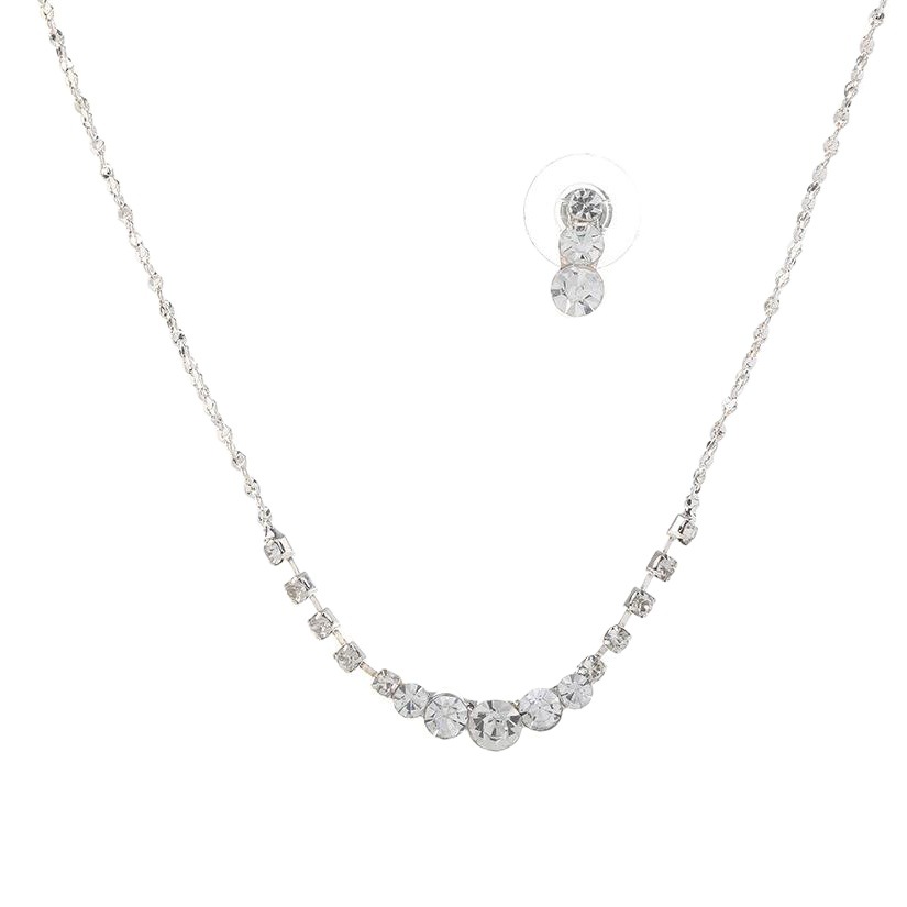 Traje de diamantes de imitación pendientes COLLAR COLGANTE de cadena de cobre collar femenino ins simple Internet celebridad collar de cadena de clavícula joyería de moda