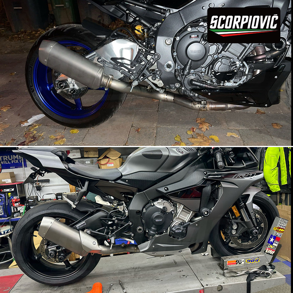 Motorcycle exhaust pipe modification is suitable for non-destructive installation of the middle section of YZF-R1 titanium alloy 2015-2024
