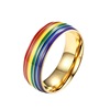 Rainbow ring stainless steel, 750 sample gold