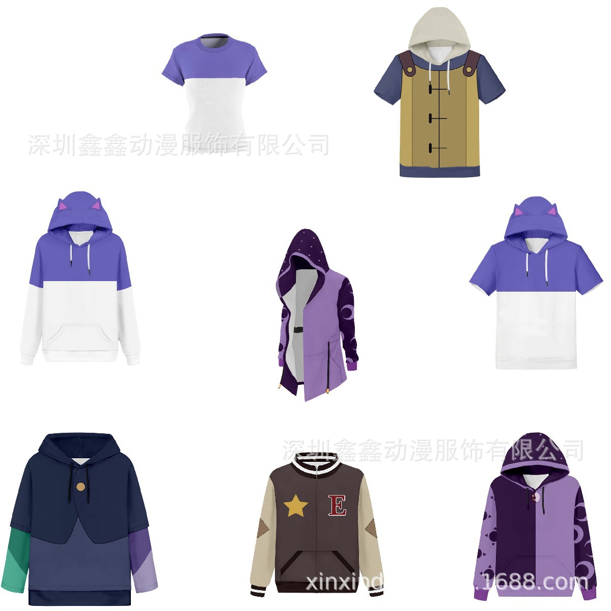 跨境 2022 新品  美漫猫头鹰魔法社地貌卫衣夹克衫 厂家直销 批发