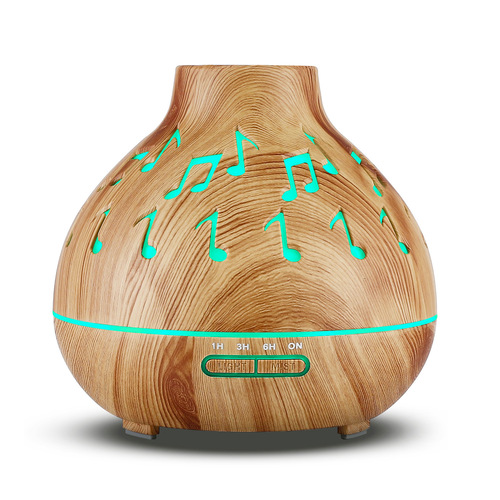 Cross-border new 5V colorful remote control wood grain aromatherapy machine, colorful light hollow humidifier, essential oil aroma diffuser