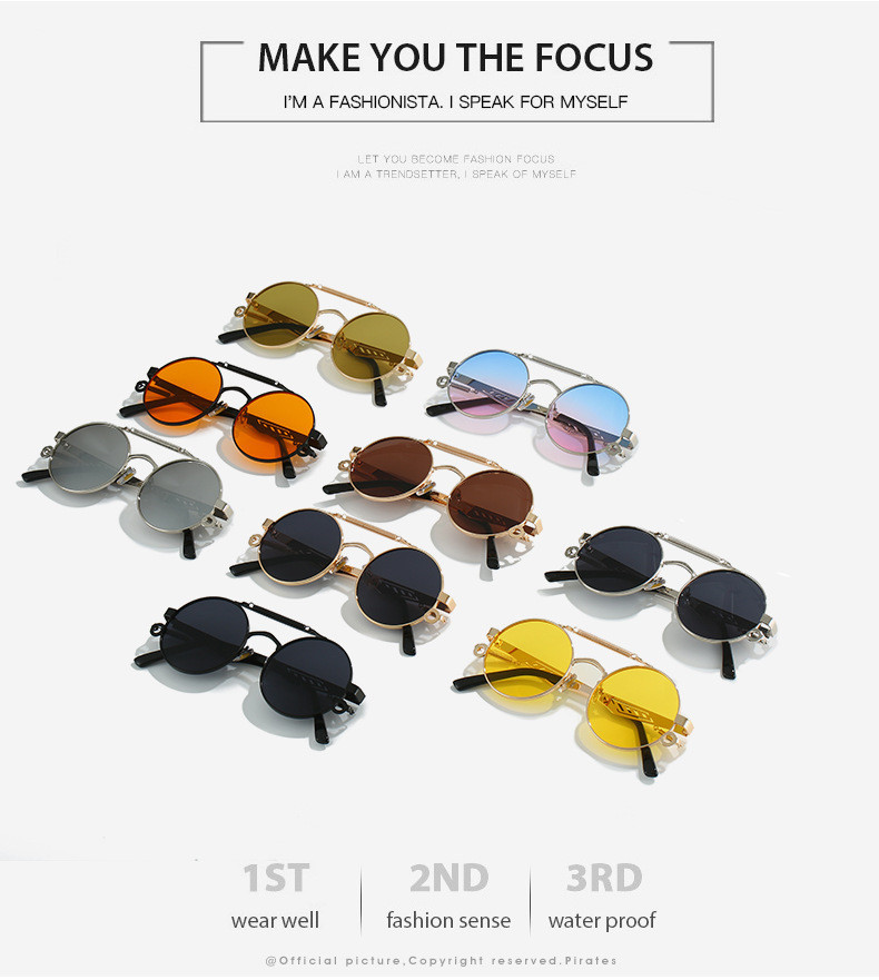54g Weight Full Frame Glasses Structure Sunglasses Classification PC, UV400 Protection Lens Material Round Frame Glasses Style Outdoor, Travel Occasion Color Block Pattern Unisex Gender Elegant, Simple Style Style Grey, Black Color Elegant Simple Style Color Block PC UV400 Protection Round Frame Full Frame Women's Sunglasses 2