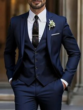 F 69791 Men's Slim Fit Two Button Suit Set �������b������