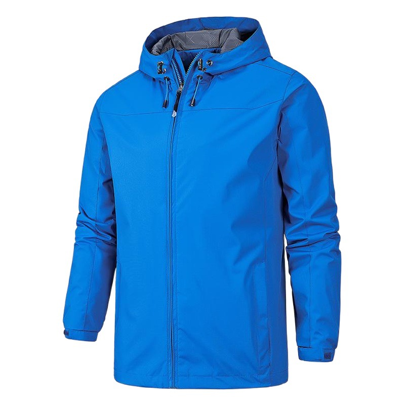 Color sólido al aire libre chaqueta impermeable a prueba de viento los hombres con capucha Capa delgada grupo comprar ropa + Logo
