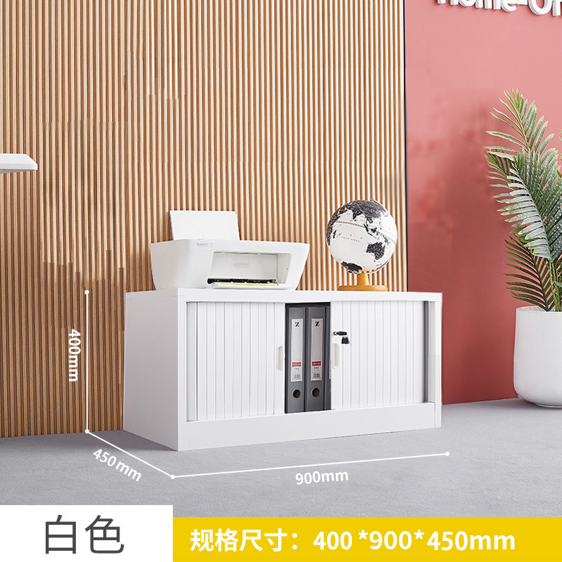 推拉卷帘门柜办公文件柜铁皮柜财务凭证柜钢制书柜阳台储物柜矮柜|undefined