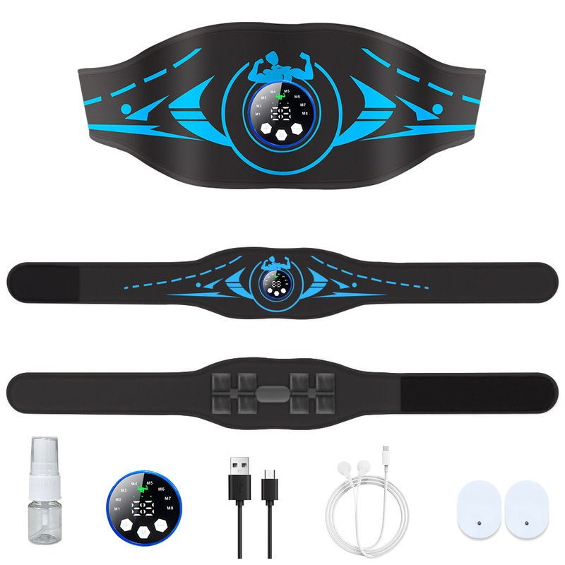 新型EMSフィットネスマッサージベルト黒科技腹筋トレーニング腰マッサージ器|undefined