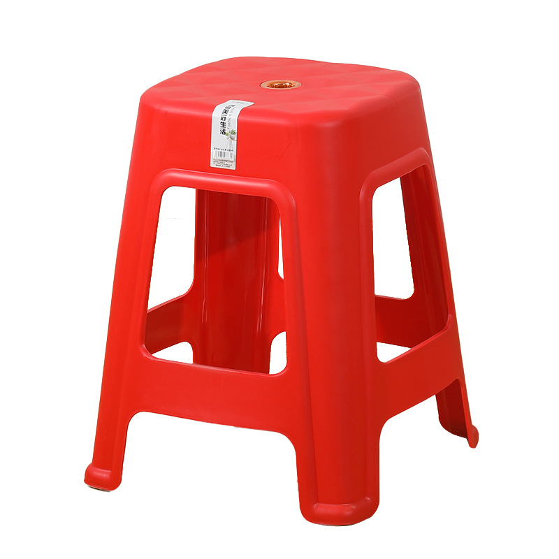 Taburete de plástico grueso taburete de mesa de comedor casero taburete cuadrado simple taburete económico taburete alto anti-deslizante silla para adultos taburete bajo