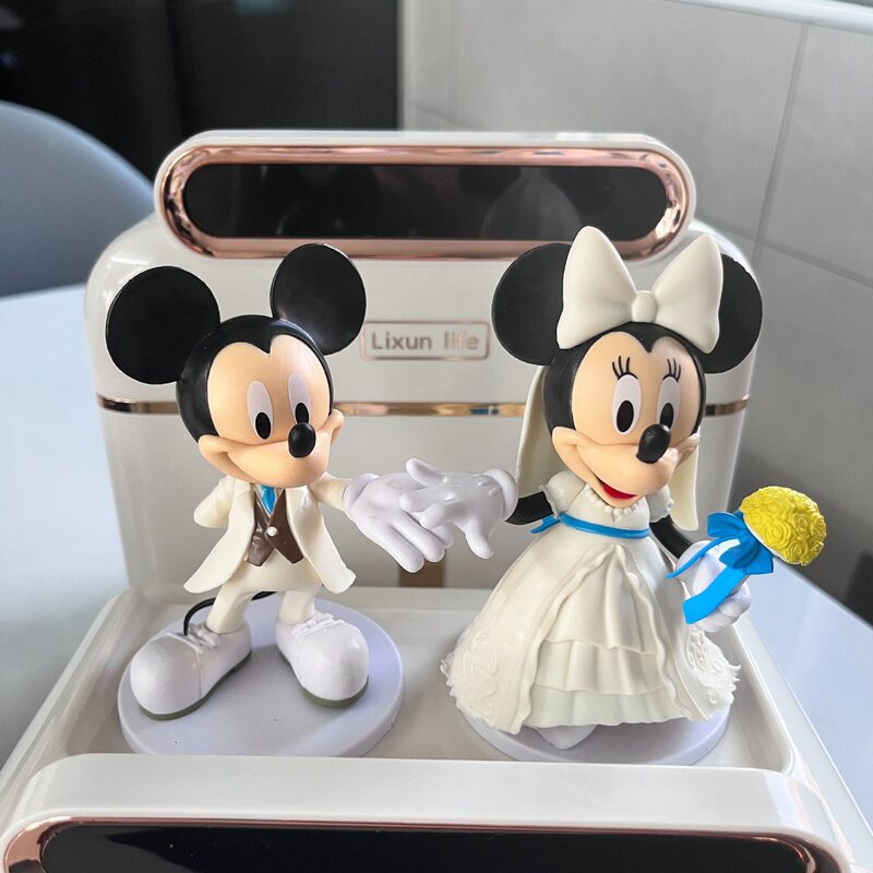 ビーハートミニーミッキーフィギュア結婚式の装飾品ミッキーマウストレンディなおもちゃ人形婚約ケーキの装飾カップルギフト|undefined