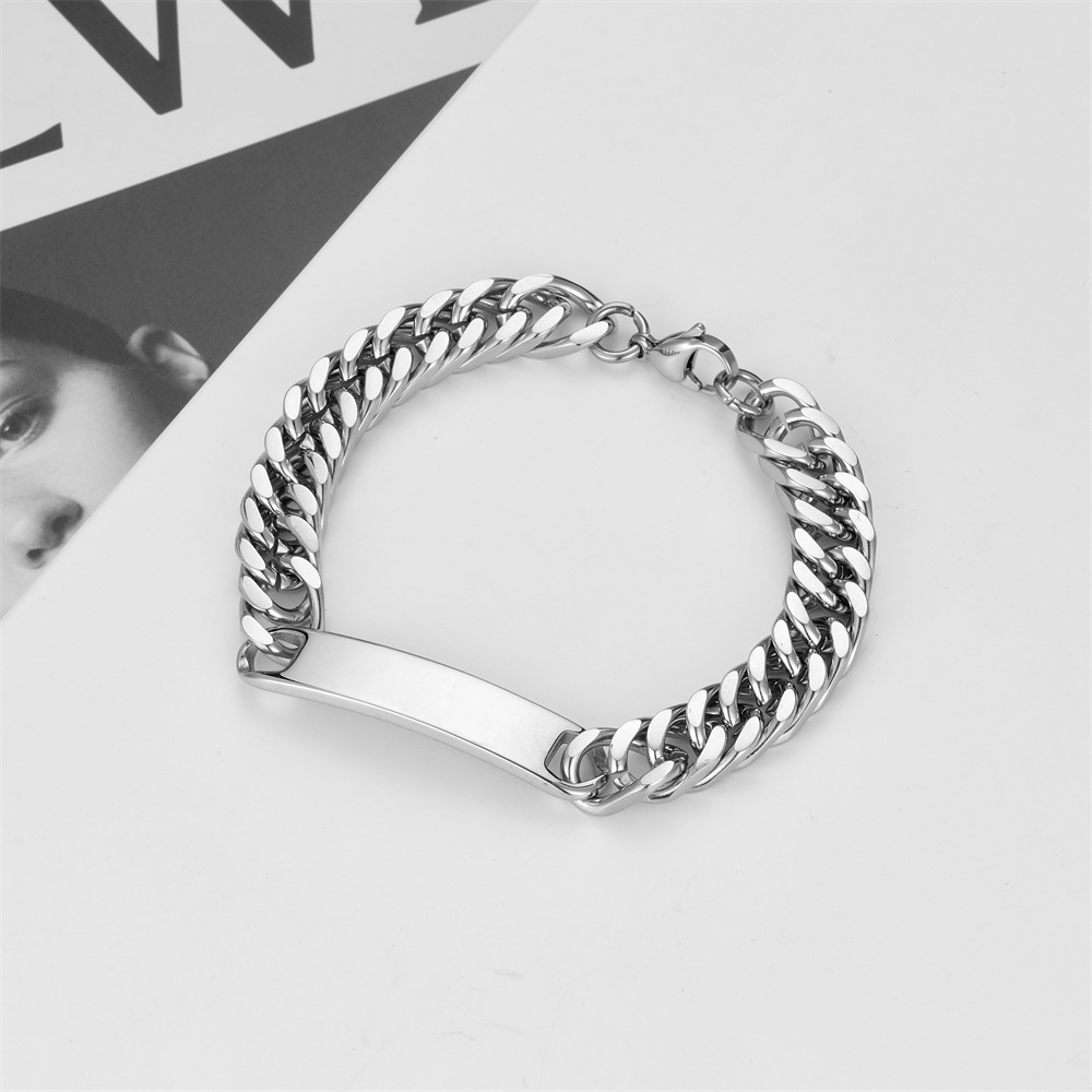 Hip-hop U Shape Titanium Steel Polishing Bracelets display picture 1