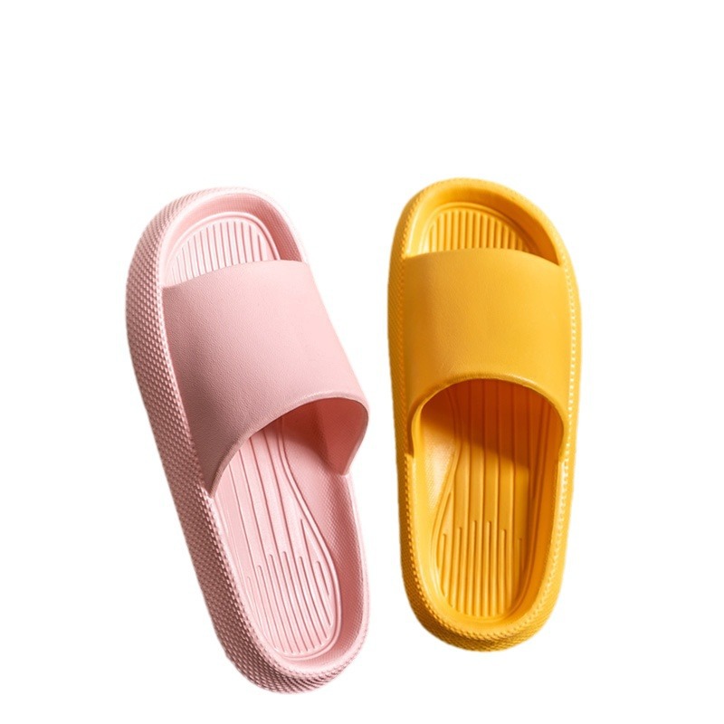 Zapatillas de suela gruesa de uso doméstico para mujeres par sandalias de caída de casa interior para baño Baño zapatos de EVA de suela blanda para hombres