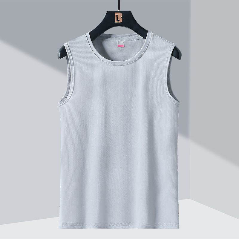 Summer Ice Silk Vest Men's Thin plus size Sports Sweatshirt Loose Sleeveless T-shirt Women's Outer Wearing Quick-drying Waistcoat