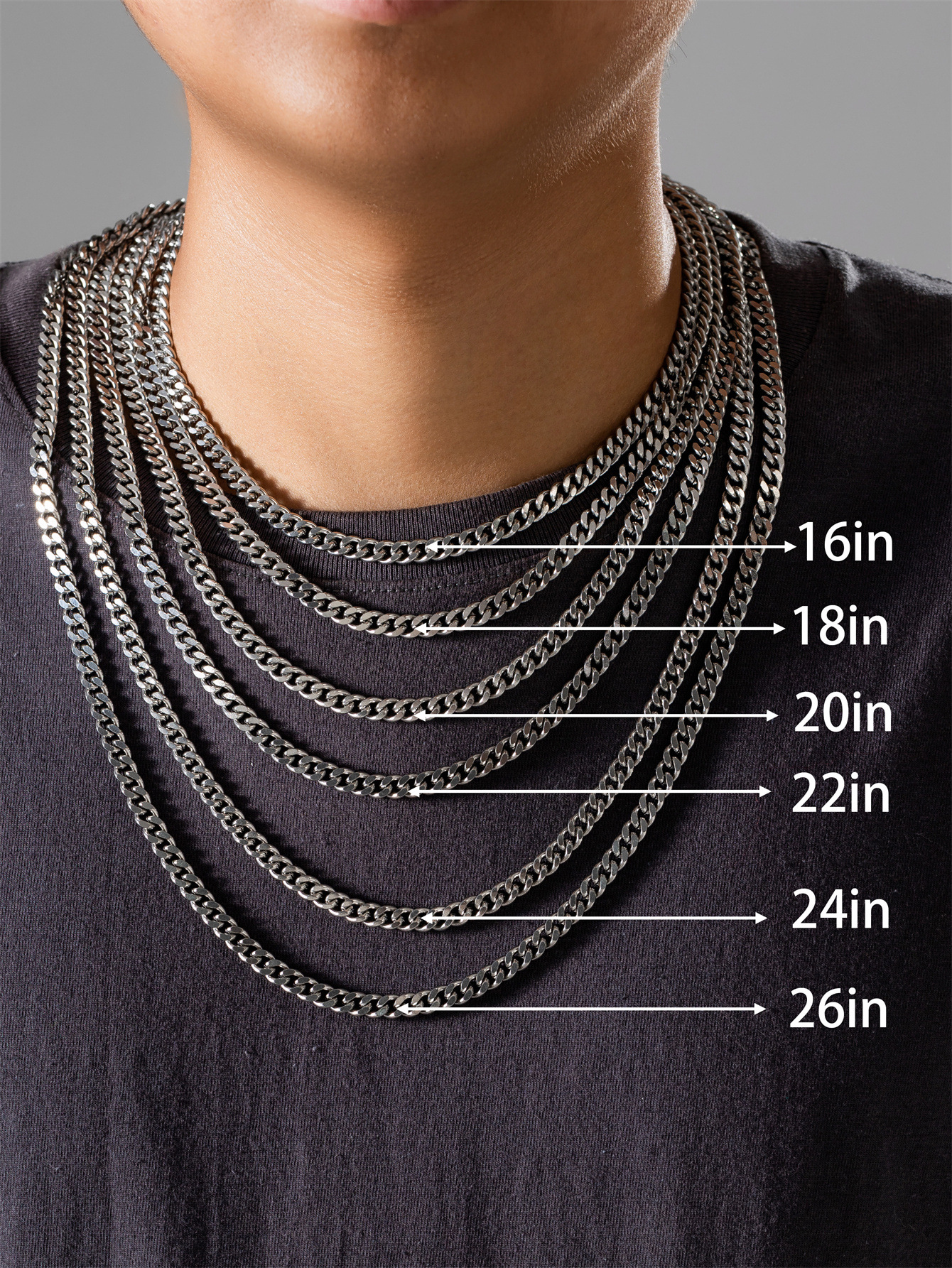 Basic Einfacher Stil Klassischer Stil Geometrisch Einfarbig Edelstahl 304 Männer Halskette display picture 3