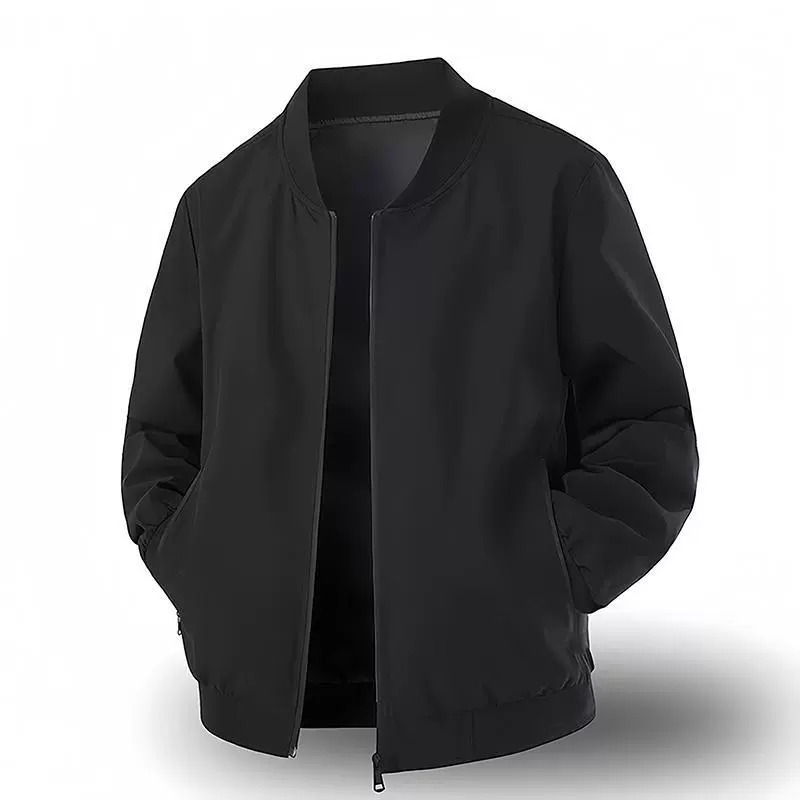 外套男款2025新款秋季黑色高级感立领开衫卫衣夹克宽松上衣百搭