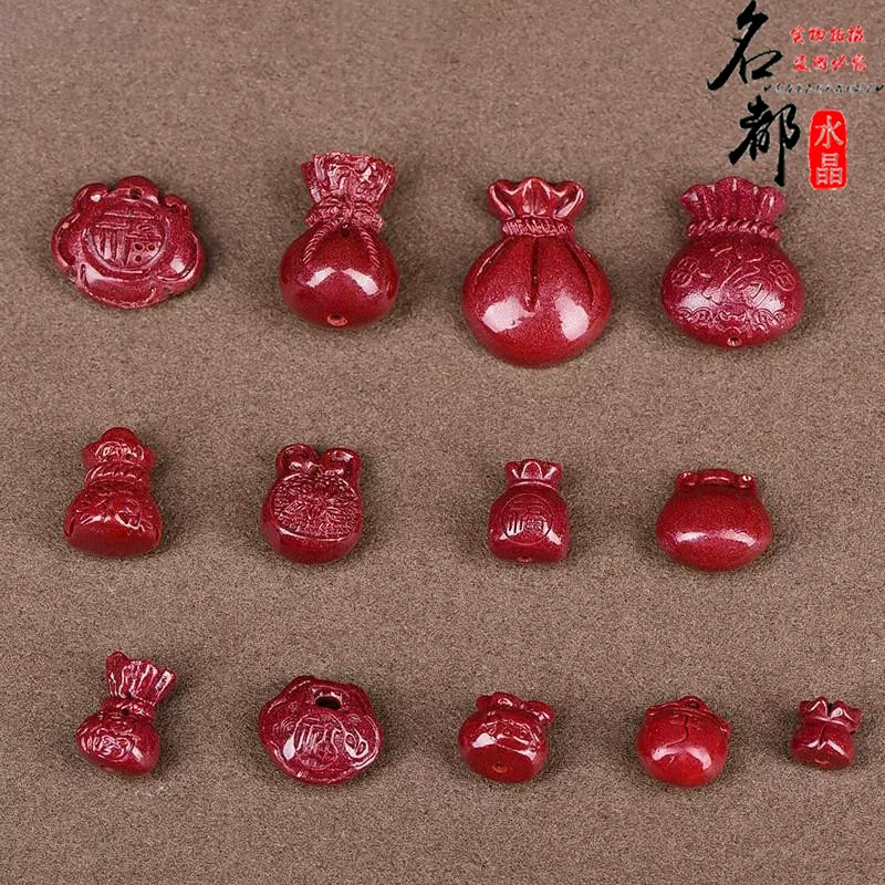 天然高含量朱砂福袋钱袋DIY手链手工材料佛珠手串项链配饰配件