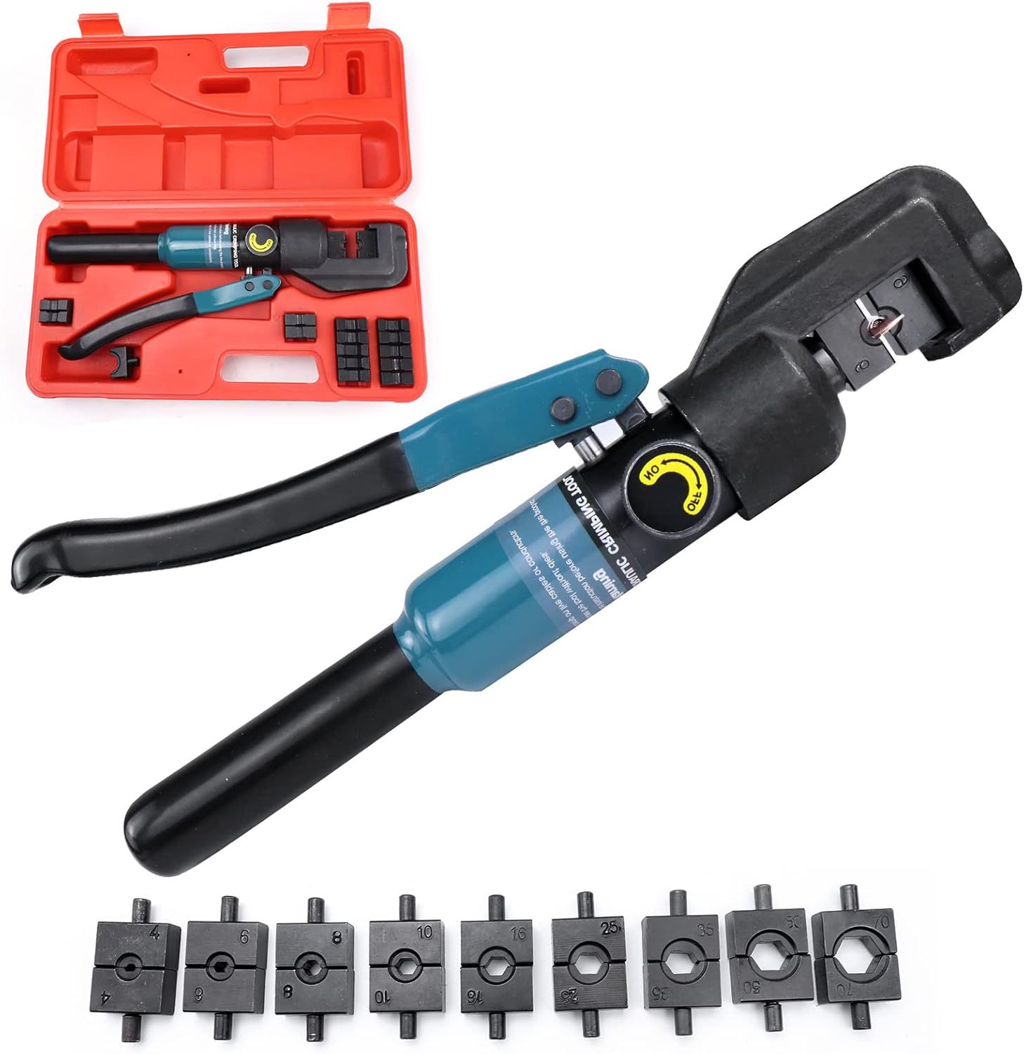 Muzata Hydraulic Crimping Tool 12 AWG to 2\/0 AWG Wire Batte