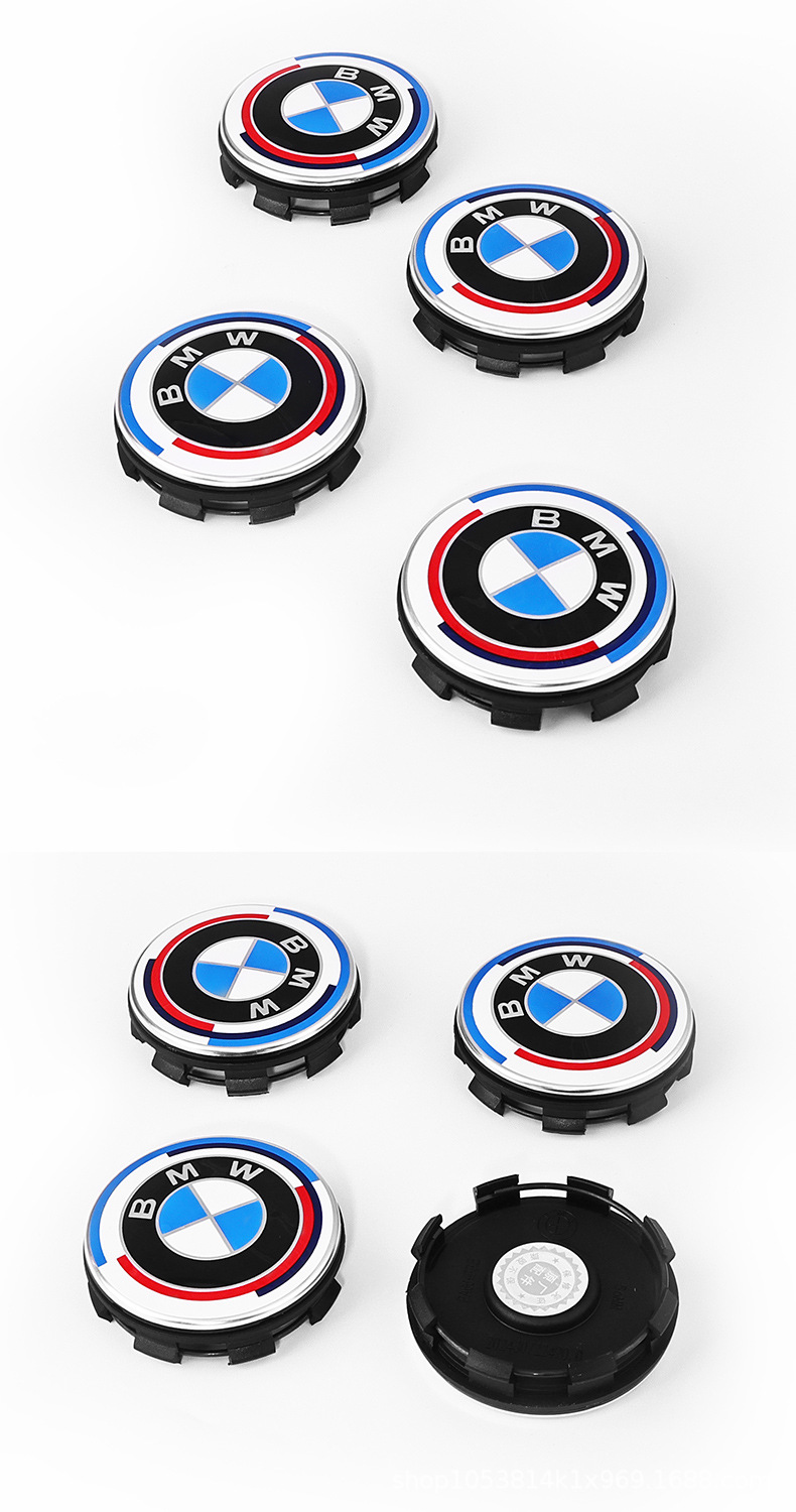 Bmw 50Th Anniversary Commemorative Floating Wheel Center Caps Compatible with 1 Series, 3 Series, 5 Series, 7 Series