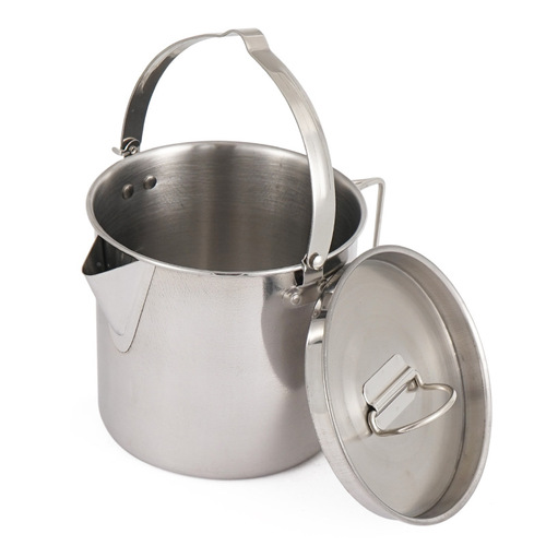 Outdoor stainless steel kettle 1.2L mountaineering camping teapot portable hanging pot cooker coffee pot picnic pot wholesale